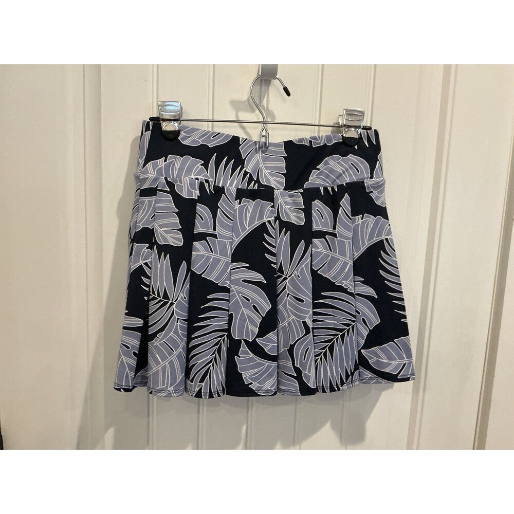 Tommy Bahama Everyday Active Skort Womens S Navy Tropical Palm Leaf Golf Tennis